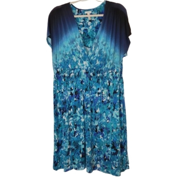 Soma Dresses & Skirts - Soma Teal & Navy Floral Lounge Dress Incredibly Soft Size XL Comfortable Flowy